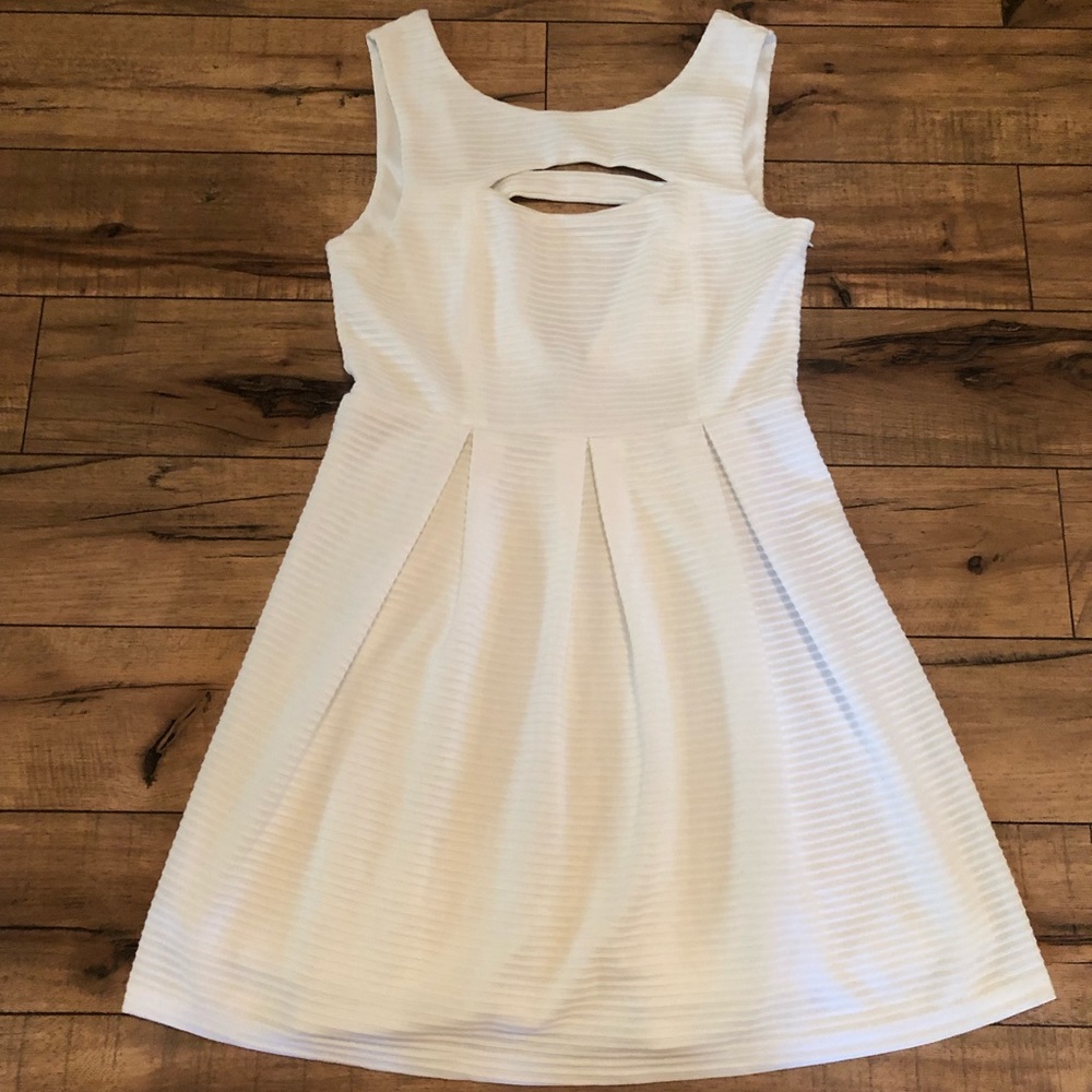 NWT Fit & Flare White Dress with Cut-Out Detail